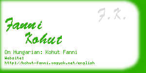 fanni kohut business card